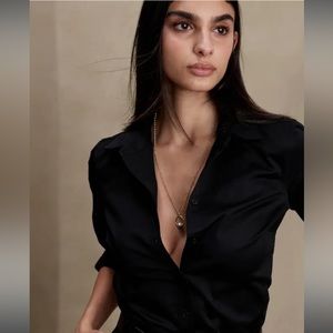 Banana Republic Factory - Black Tailor-Fit Easy Care Shirt